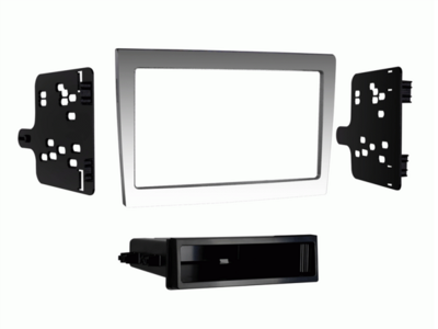 2-DIN Radioblende mit Fach Porsche 997/Boxster/Cayman silber
