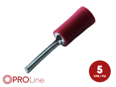 Stiftkabelschuh 0,5mm²-1,5mm²/12mm rot EE 5 Stück