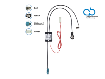 Antennensplitter AM/FM DAB+ Fakra(m)>ISO(m)/SMB(f) passiv