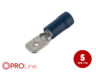 Flachstecker(m) 1,5mm²-2,5mm²/6,3mm blau ST 5 Stück