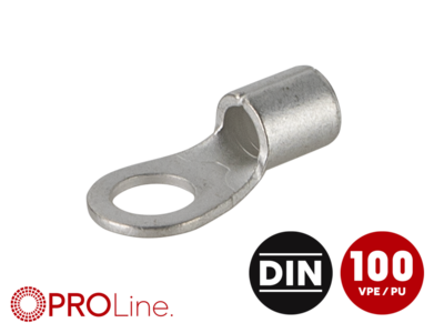 Ringkabelschuh 10mm²/6,5mm M6 unisoliert 100 Stück