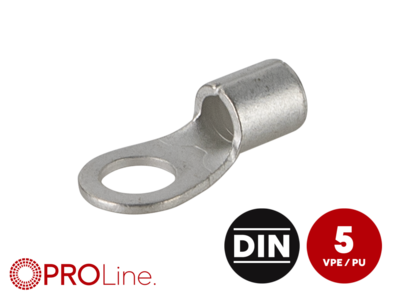 Ringkabelschuh 10mm²/6,5mm M6 unisoliert 5 Stück