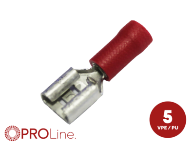 Flachsteckhülse(f) 0,5mm²-1,5mm²/6,3mm rot ST 5 Stück