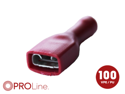 Flachsteckhülse(f) 0,5mm²-1,0mm²/6,3mm rot STVI 100 Stück