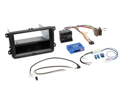 2-DIN Kit mit Fach Seat/VW 52Pin Quadlock LFB/Antenne