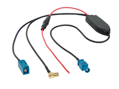 Antennensplitter AM/FM DAB+ Fakra(m)>Fakra(f)/SMB(f) 