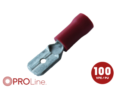 Flachstecker(m) 0,5mm²-1,5mm²/2,8mm rot ST 100 Stück