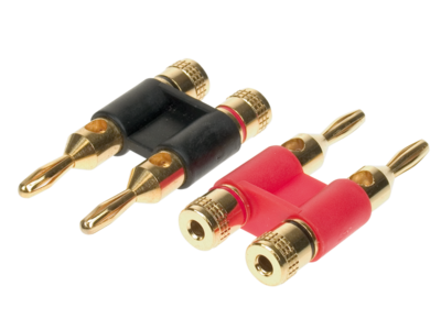 Bananenstecker 1 x rot/1 x schwarz 4 mm²-6mm² Doppelstecker