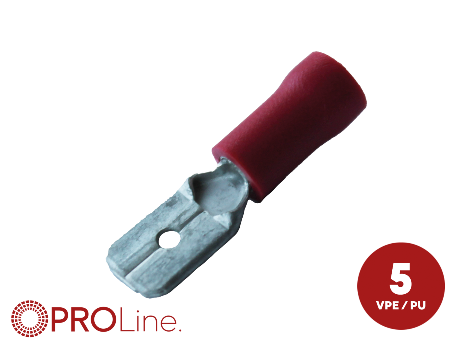 Flachstecker(m) 0,5mm²-1,5mm²/2,8mm rot ST 5 Stück