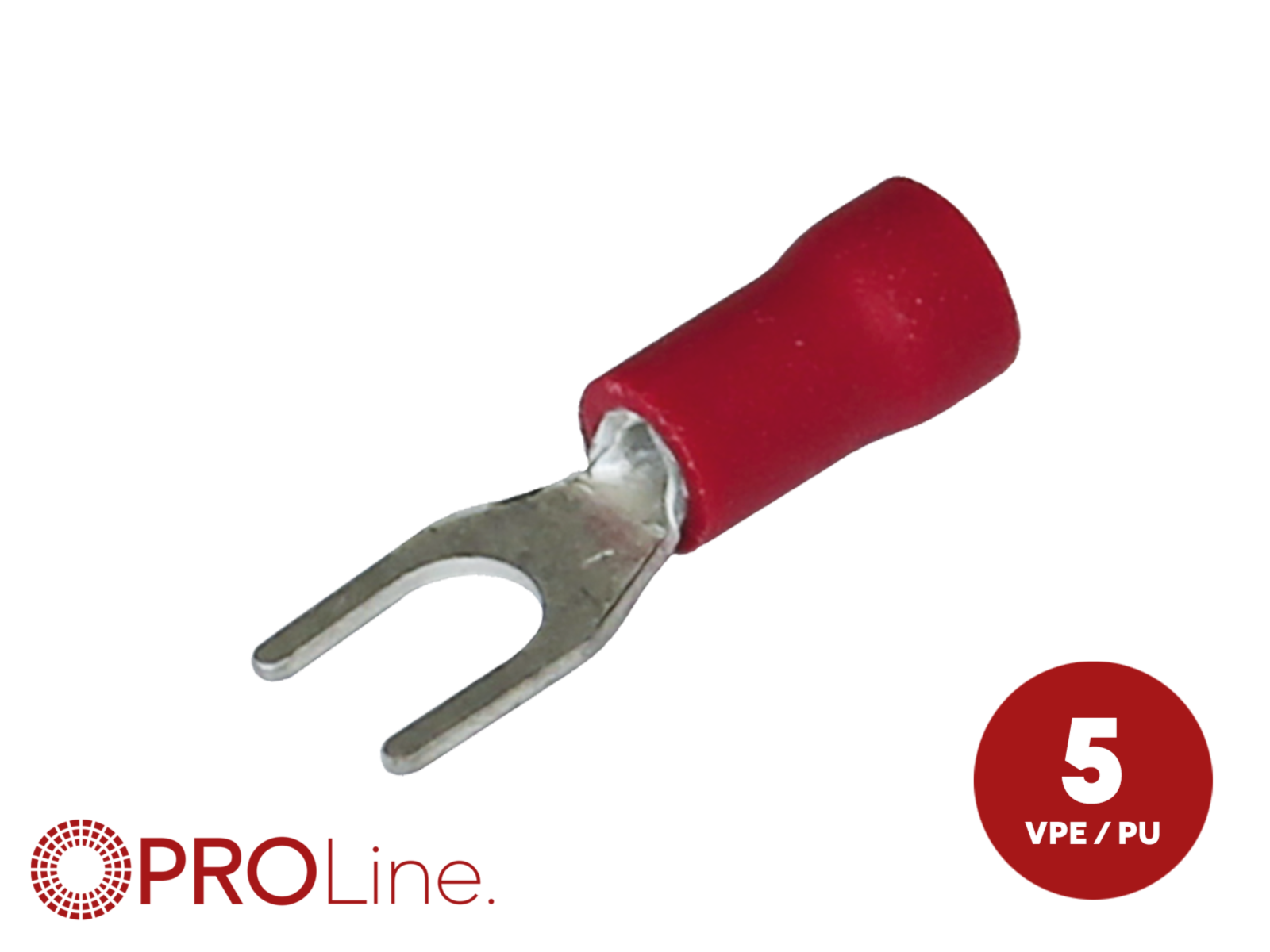 Gabelkabelschuh 0,5mm²-1,5mm²/4,4mm rot S 5 Stück