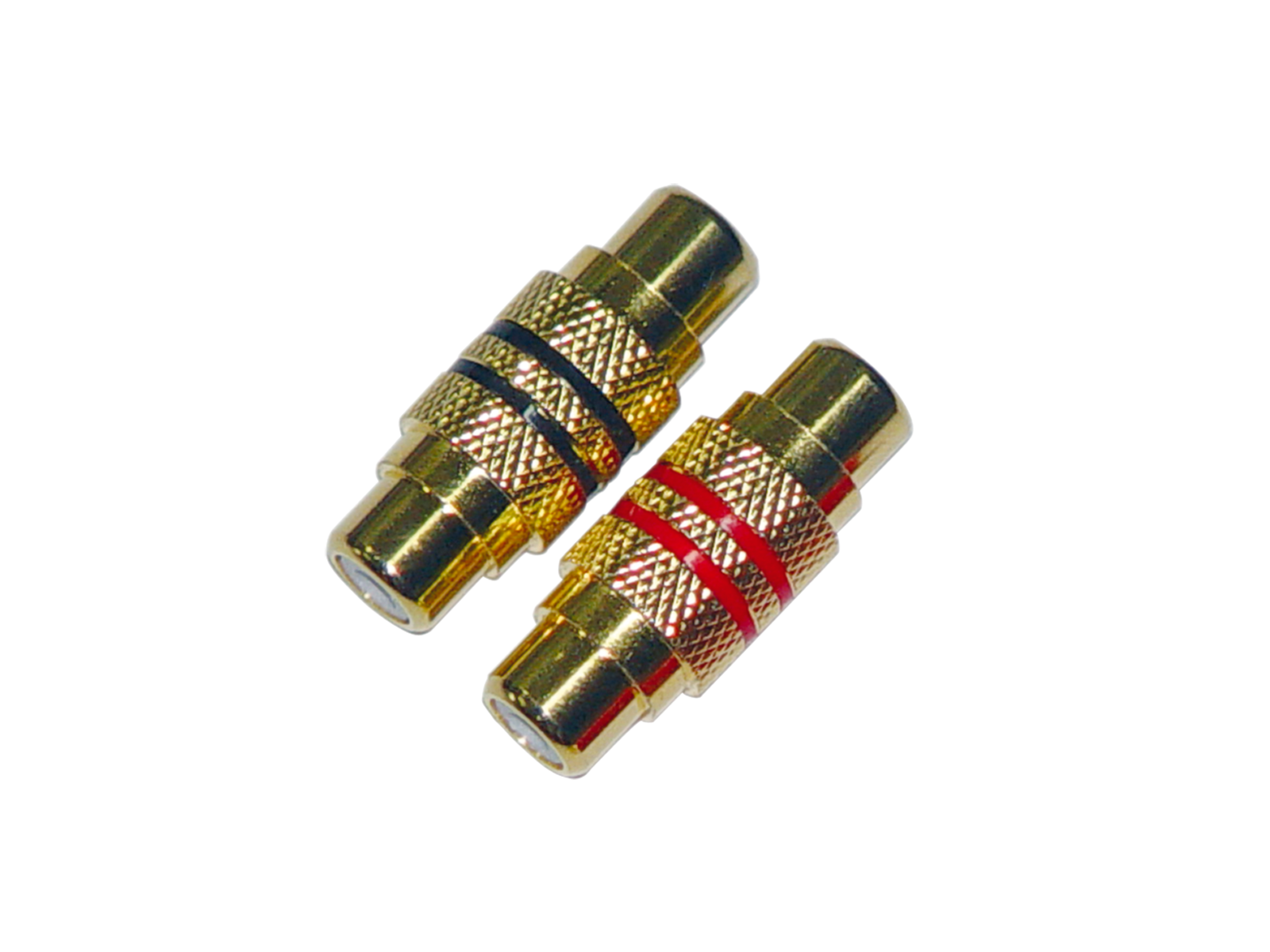Cinch Verbinder (f)>(f) hartvergoldet 1 x rot / 1 x schwarz