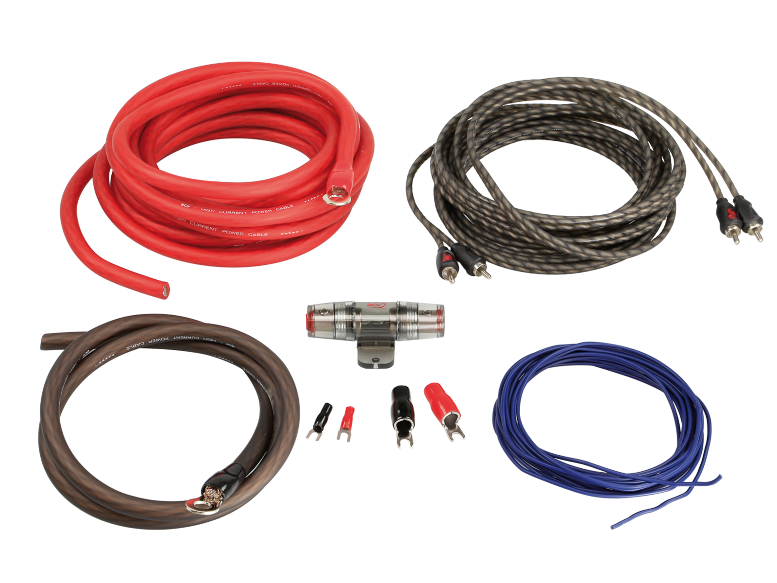 Kabel Kit Endstufe Strom 5m 20mm² / 5m Cinch / 60A AGU