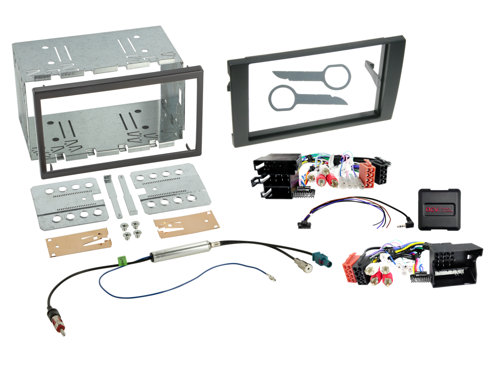 2-DIN Kit Audi A4 B6/B7(8E)/Seat Exeo(3R) LFB/Antenne/Amp