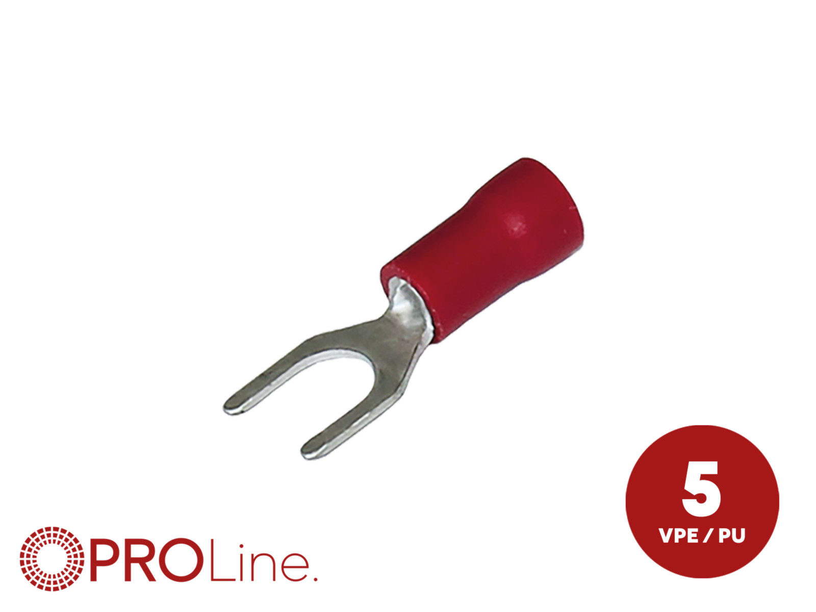 Gabelkabelschuh 0,5mm²-1,5mm²/5,4mm rot ST 5 Stück