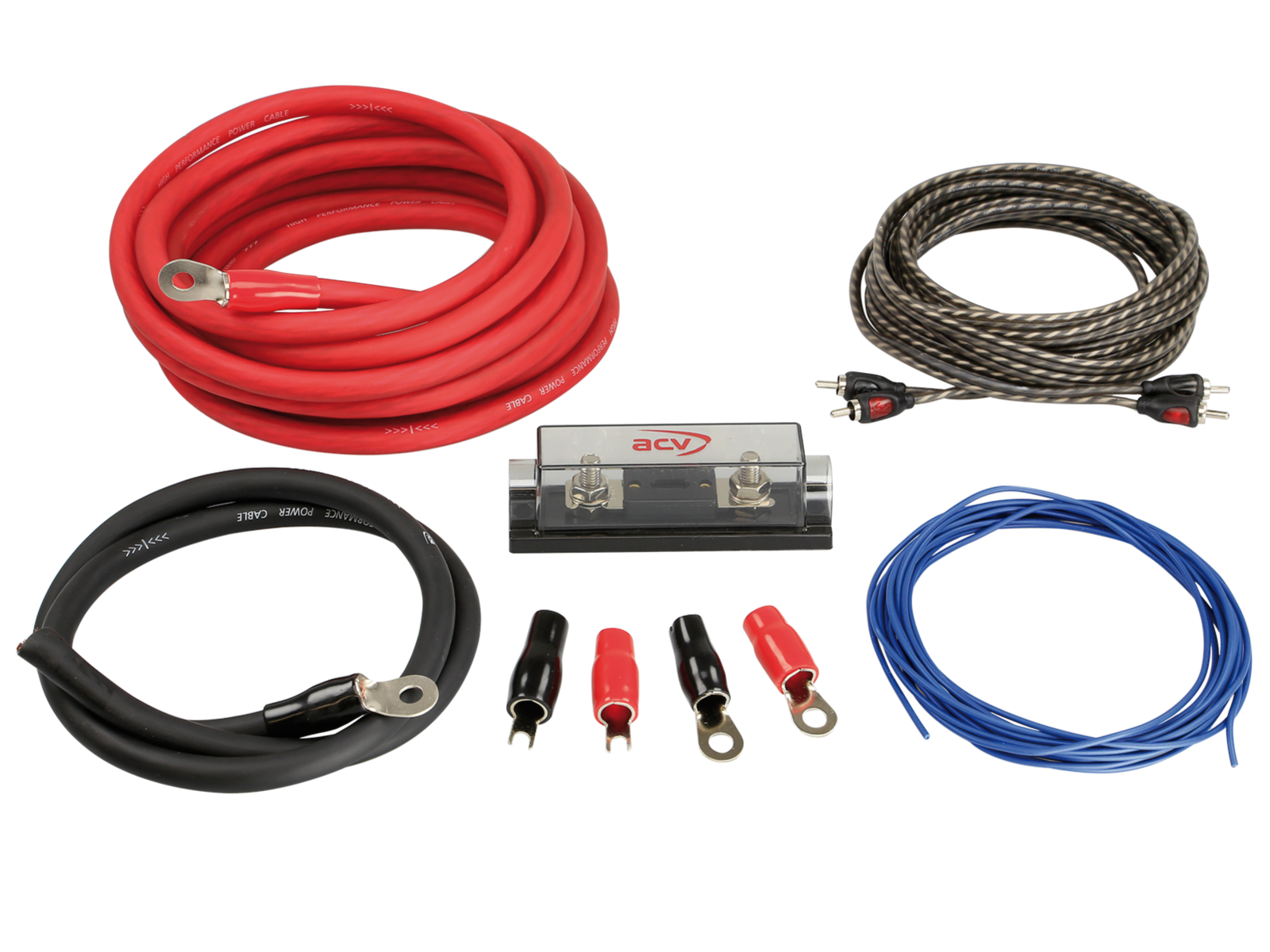 Kabel Kit Endstufe Strom 5m 35mm² / 5m Cinch / 150A ANL