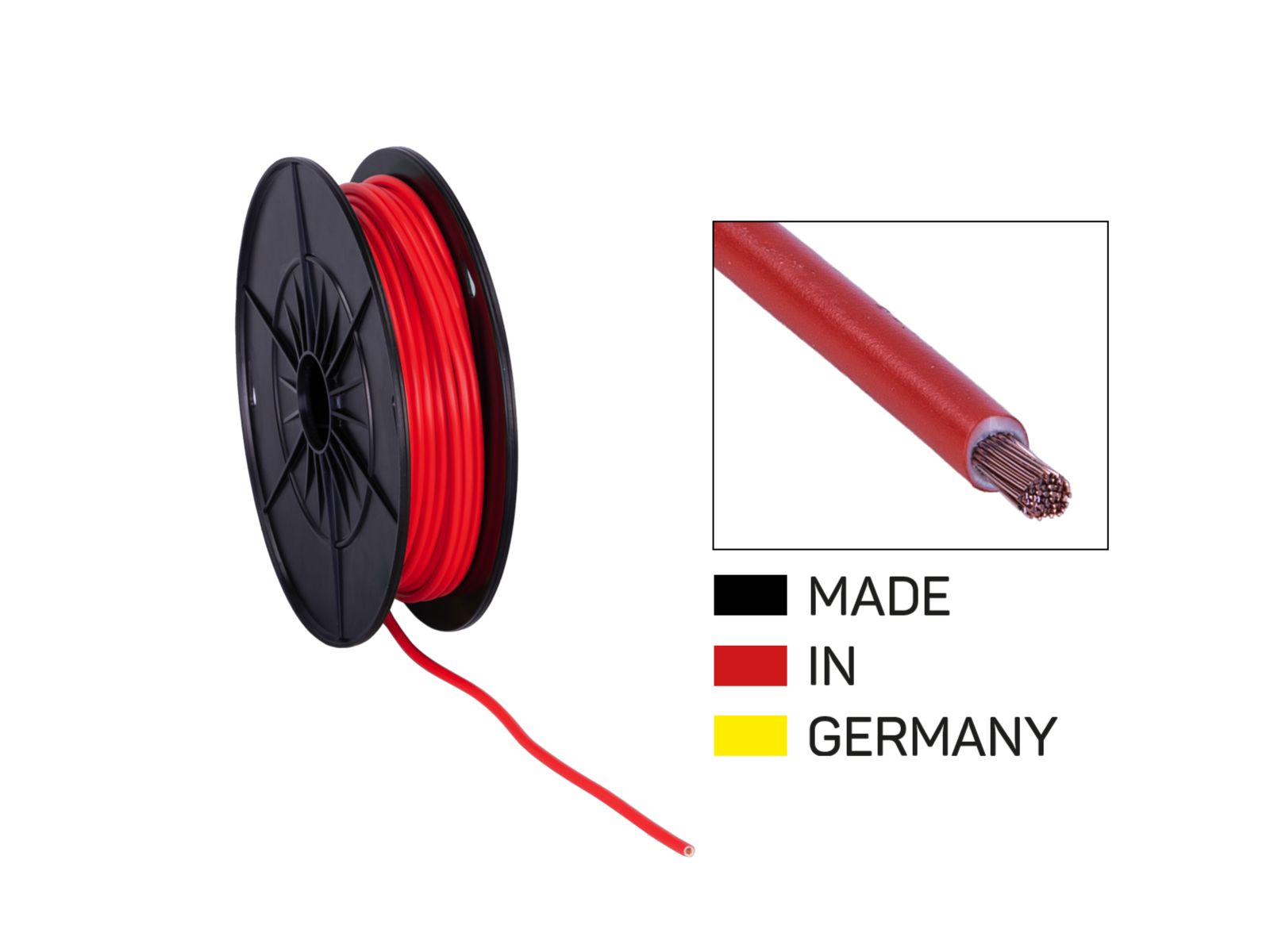Stromkabel FLY 4,00 mm² rot Spule 25 m
