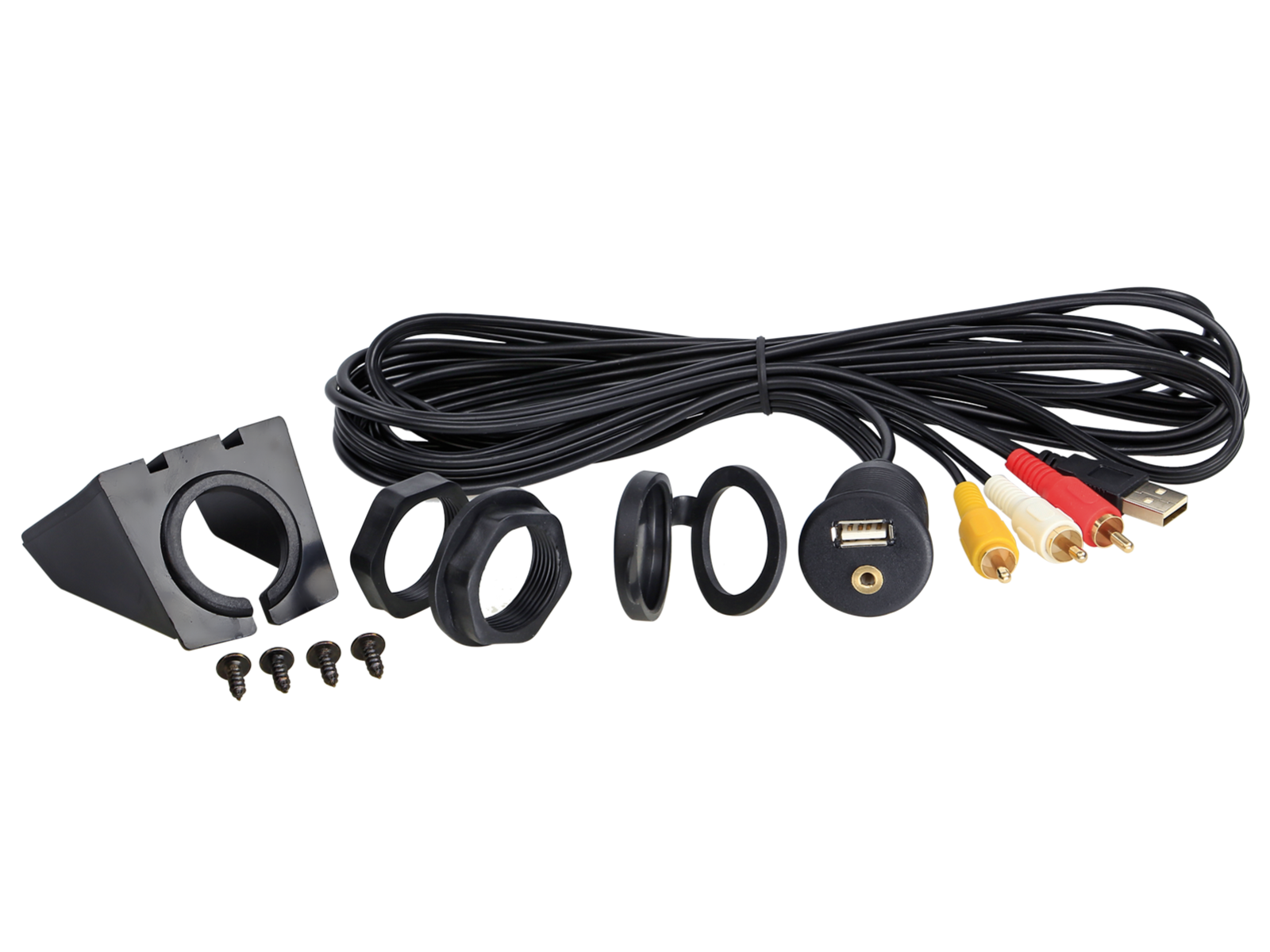 USB/AUX-AV Einbaubuchse/Aufbaugehäuse USB/3,5mm Klinke lose