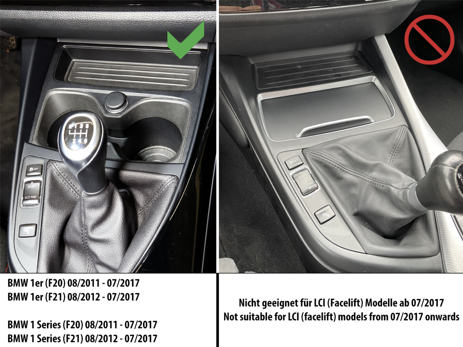 INBAY® Ablage BMW 1er Serie (F20/F21) LHD15W