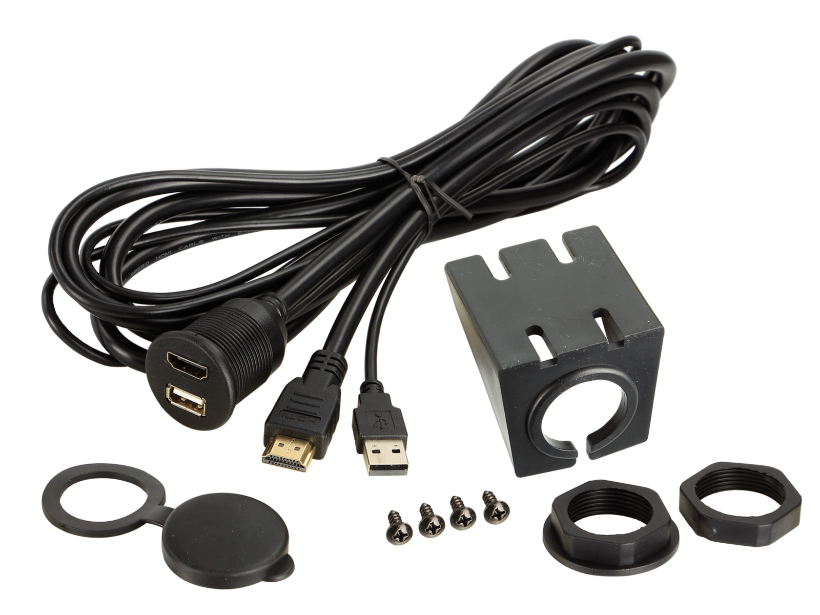 USB/HDMI Einbaubuchse/Aufbaugehäuse USB-A/HDMI lose
