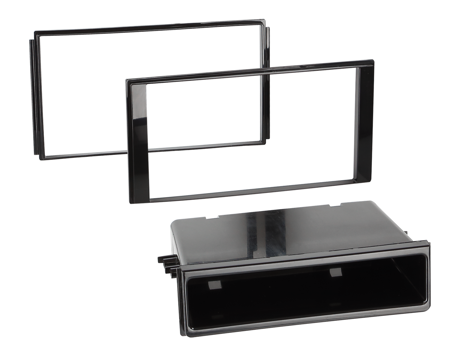 2-DIN Radioblende mit Fach Chevrolet/Nissan Klavierlack