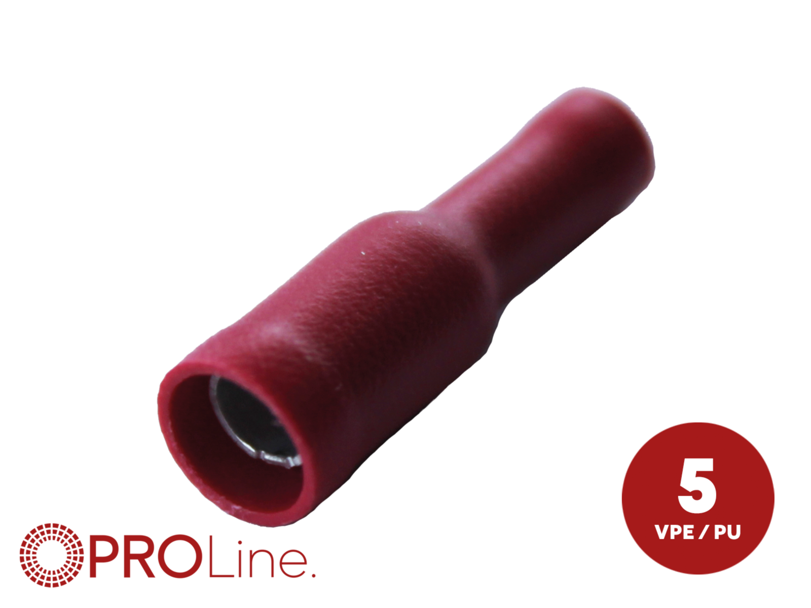 Rundsteckhülse 0,5mm²-1,5mm²/3,9mm rot ST 5 Stück