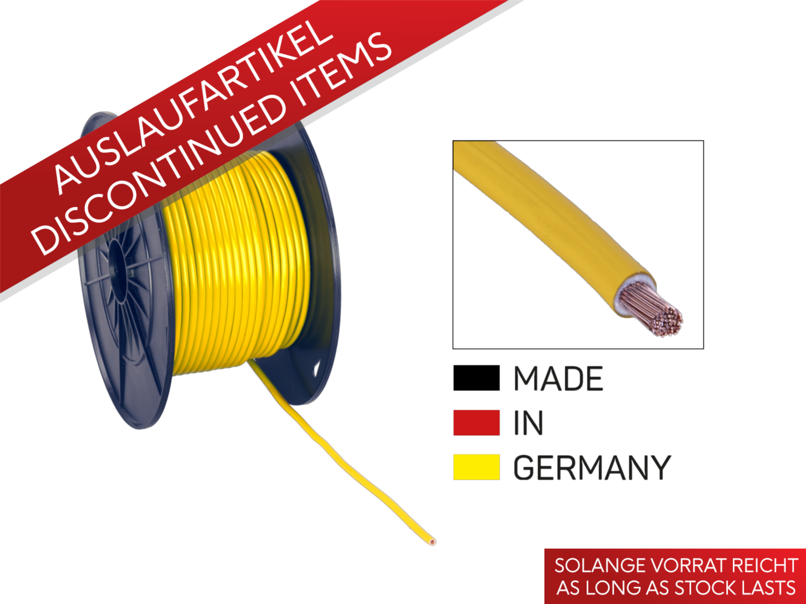 Stromkabel FLY 4,00 mm² gelb Spule 50 m