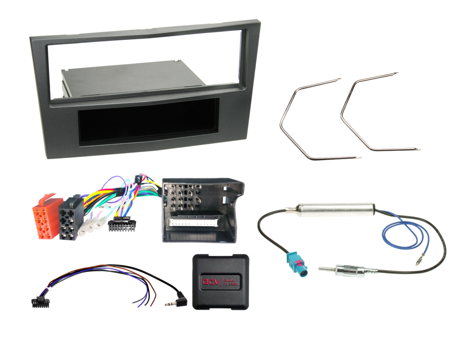 1-DIN Kit mit Fach Opel charcoal LFB CAN Bus/Antenne