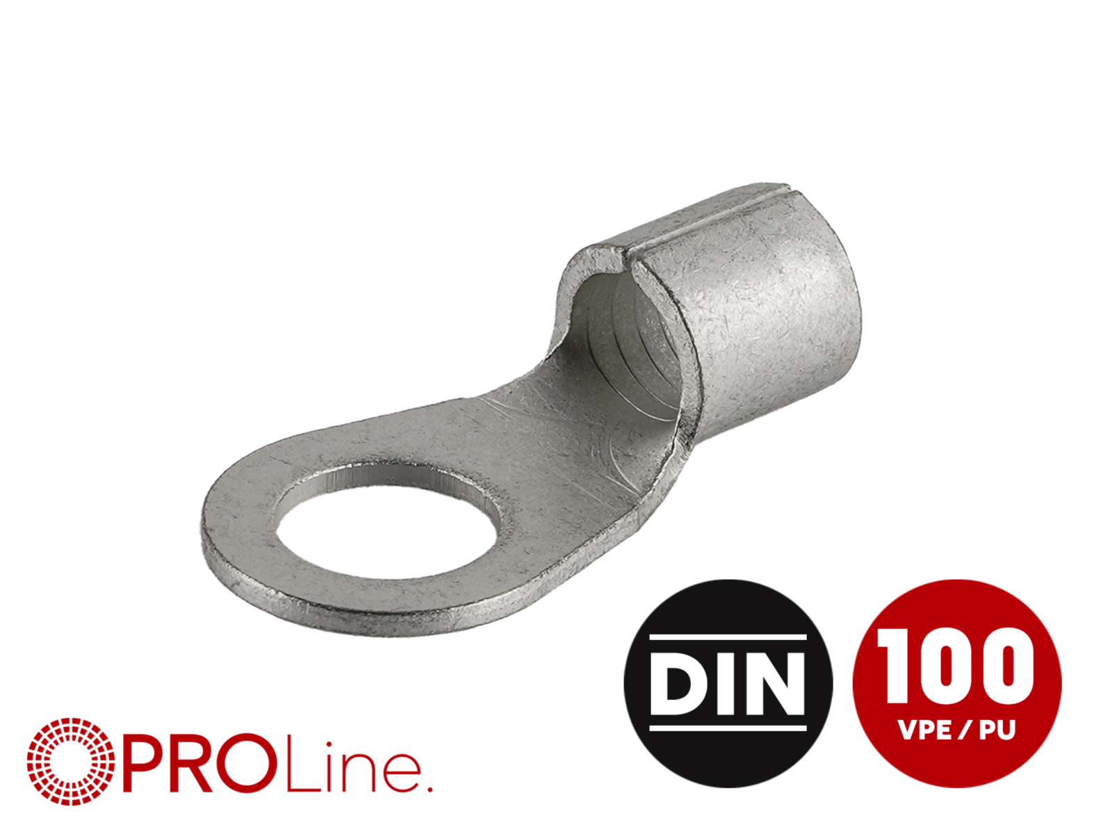 Ringkabelschuh 25mm²/10,5mm M10 unisoliert 100 Stück