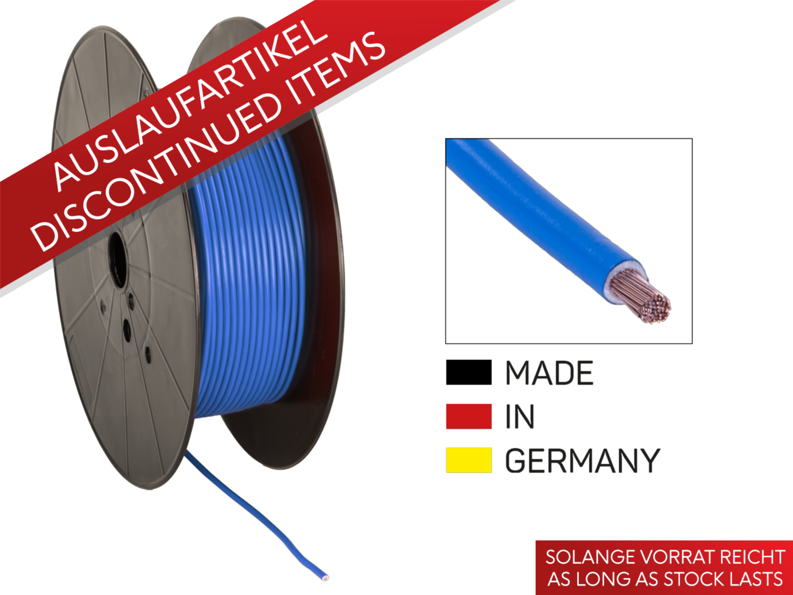 Stromkabel FLY 4,00 mm² blau Spule 100 m