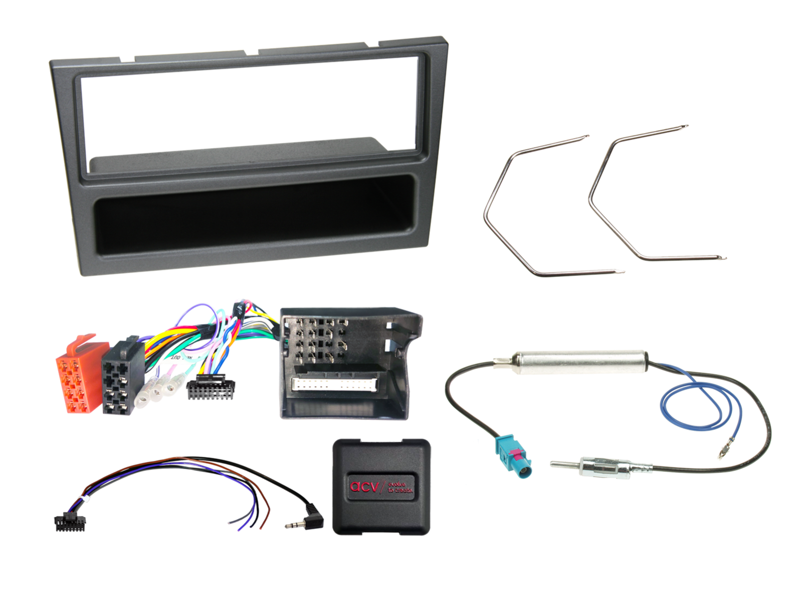 1-DIN Kit mit Fach Opel charcoal LFB CAN Bus/Antenne