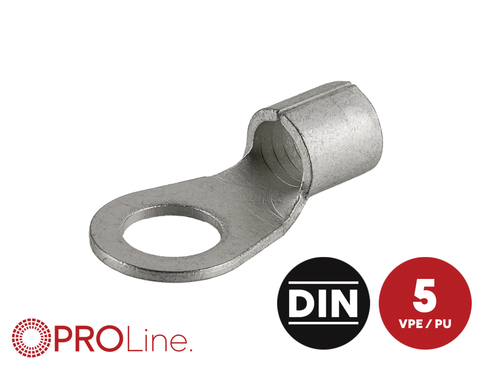 Ringkabelschuh 25mm²/10,5mm M10 unisoliert 5 Stück