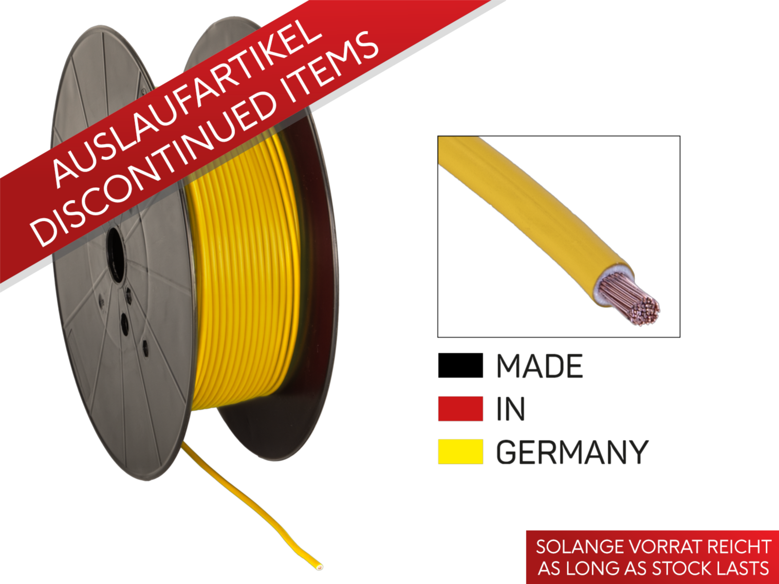 Stromkabel FLY 4,00 mm² gelb Spule 100 m