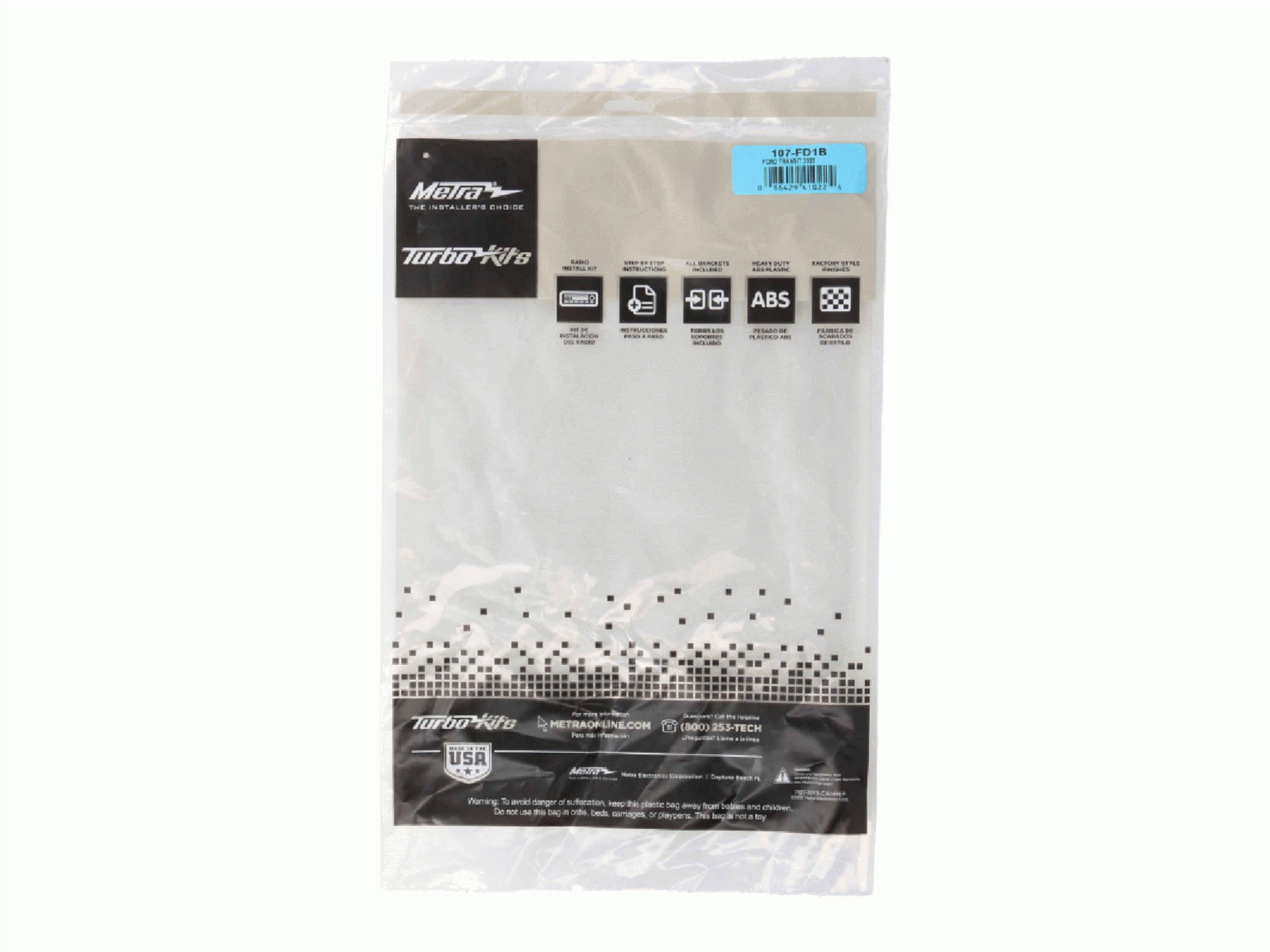 2-DIN Radioblende Ford Transit(FD) 06/2019-2024 schwarz matt