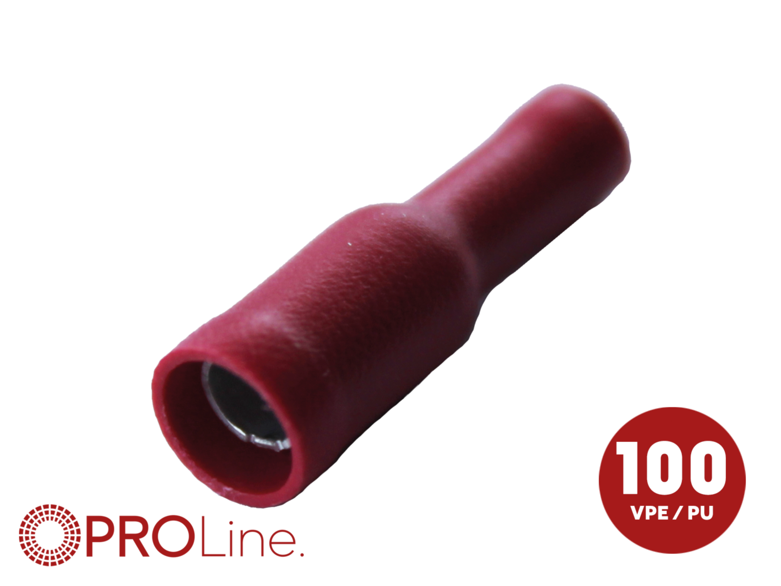 Rundsteckhülse 0.5mm²-1.5mm²/3.9mm rot ST 100 Stück