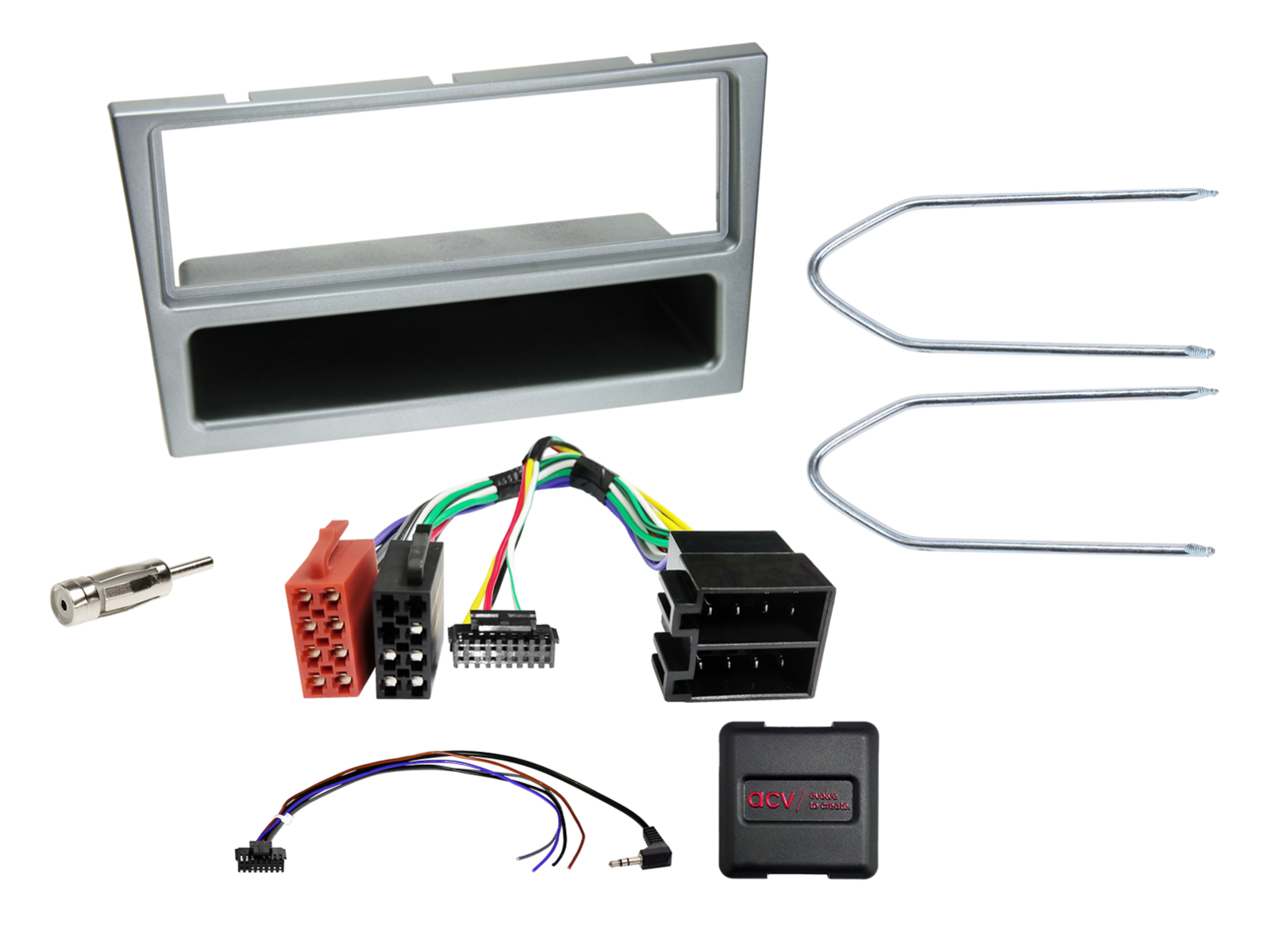 1-DIN Kit mit Fach Opel matt-chrom LFB analog/Antenne