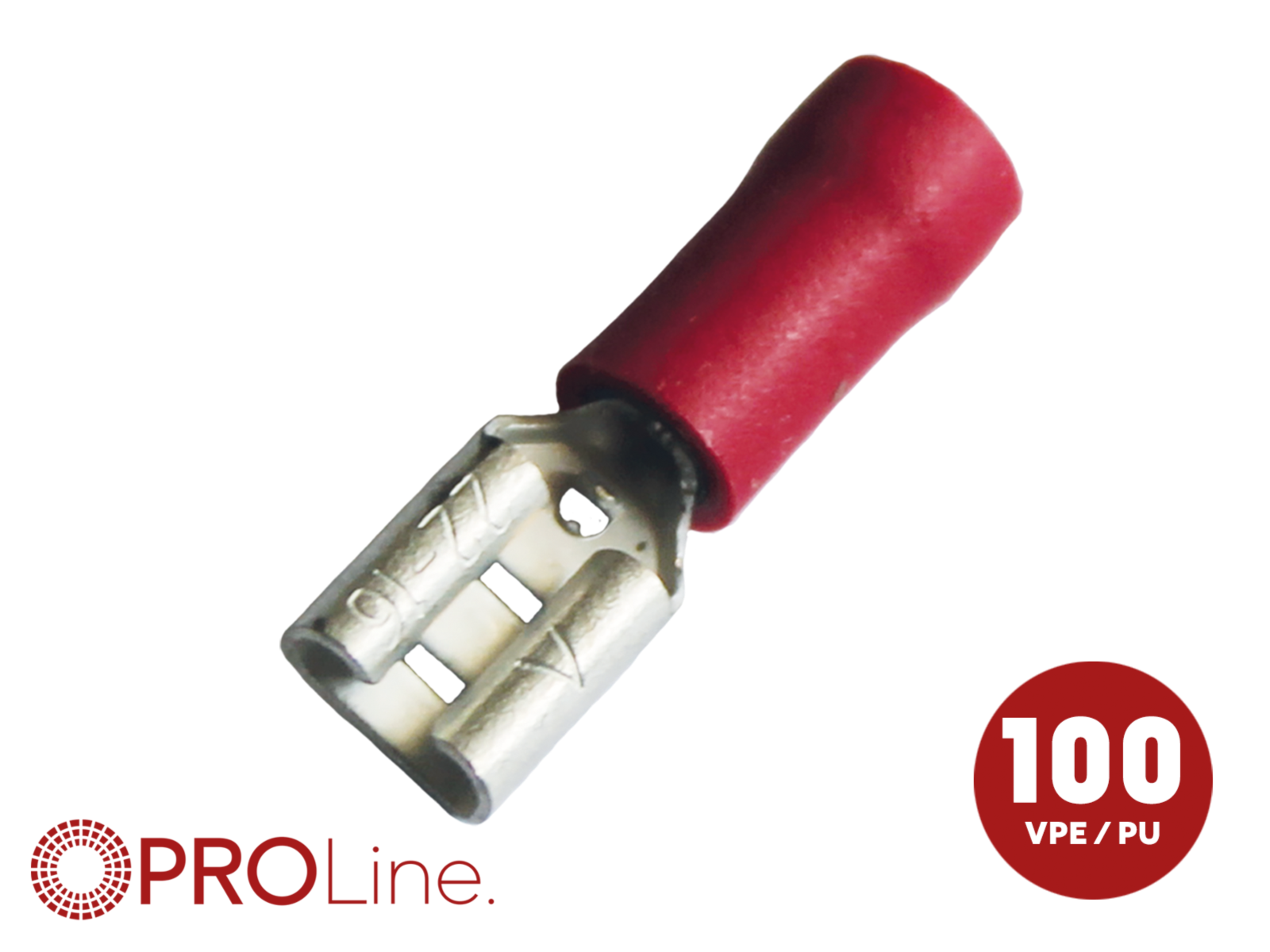 Flachsteckhülse(f) 0,5mm²-1,5mm²/4,8mm rot EE 100 Stück
