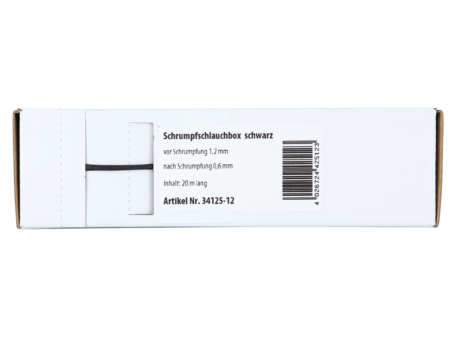 Schrumpfschlauch schwarz Ø 1,2 mm / Länge: 15 m