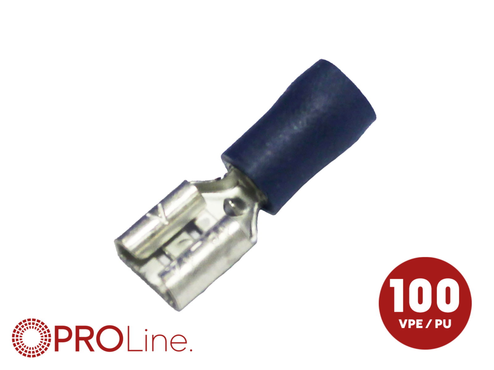 Flachsteckhülse(f) 1,5mm²-2,5mm²/4,8mm blau ST 100 Stück