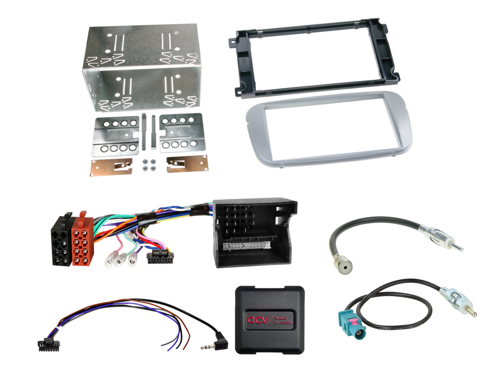 2-DIN Kit Ford diverse Fahrzeuge silber LFB/CAN Bus/Antenne