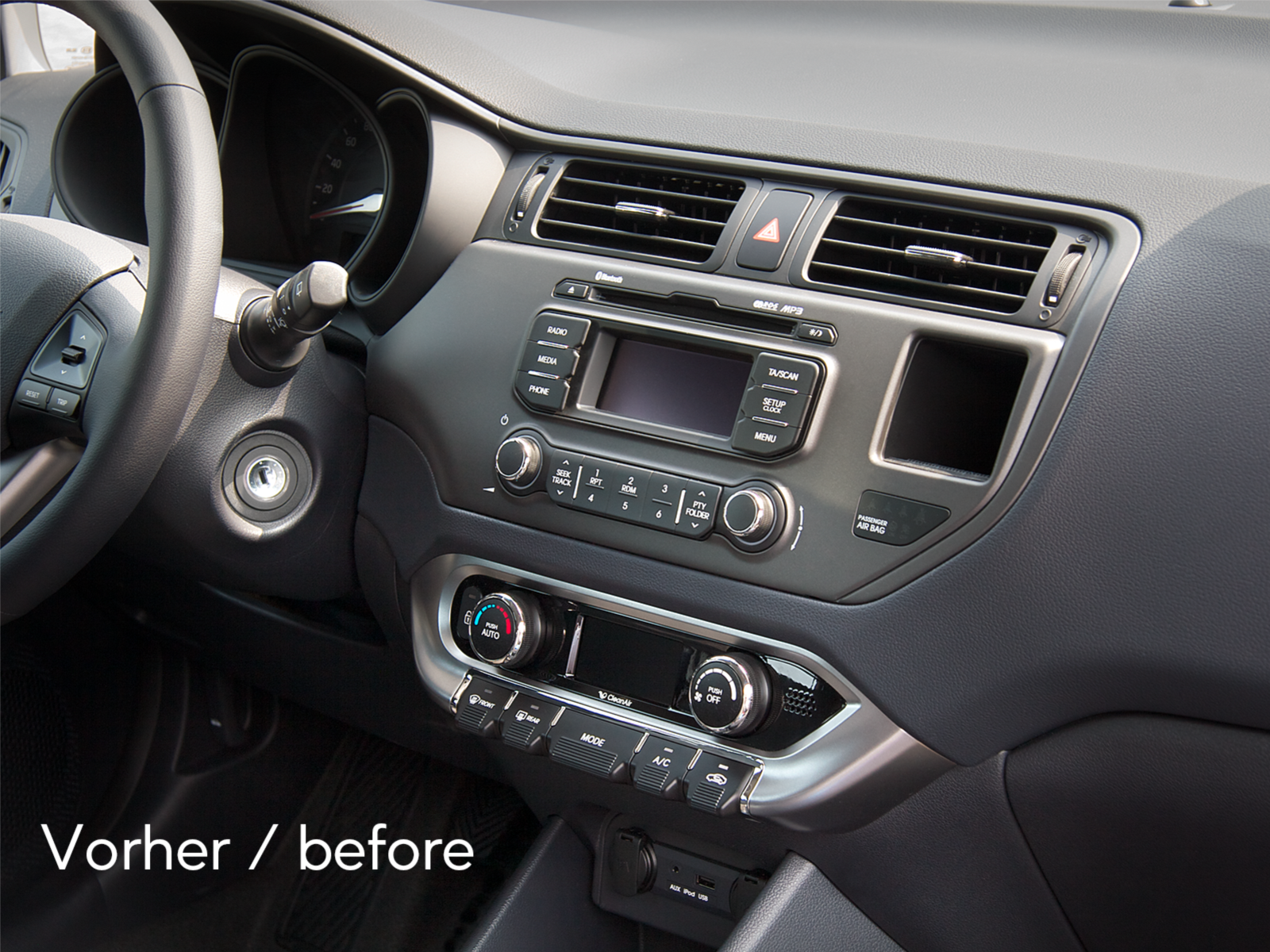 2-DIN Radioblende Kia Rio(UB) 09/2011-01/2015 anthrazit LHD