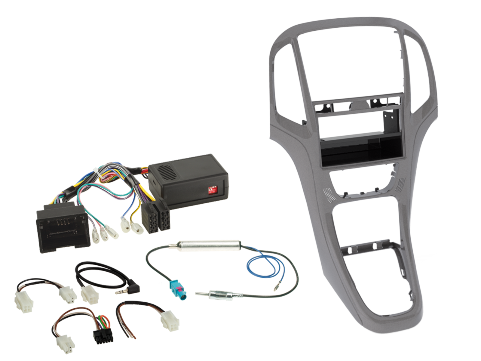 2-DIN Kit mit Fach Opel Astra J 2009-2018 titan grau LFB