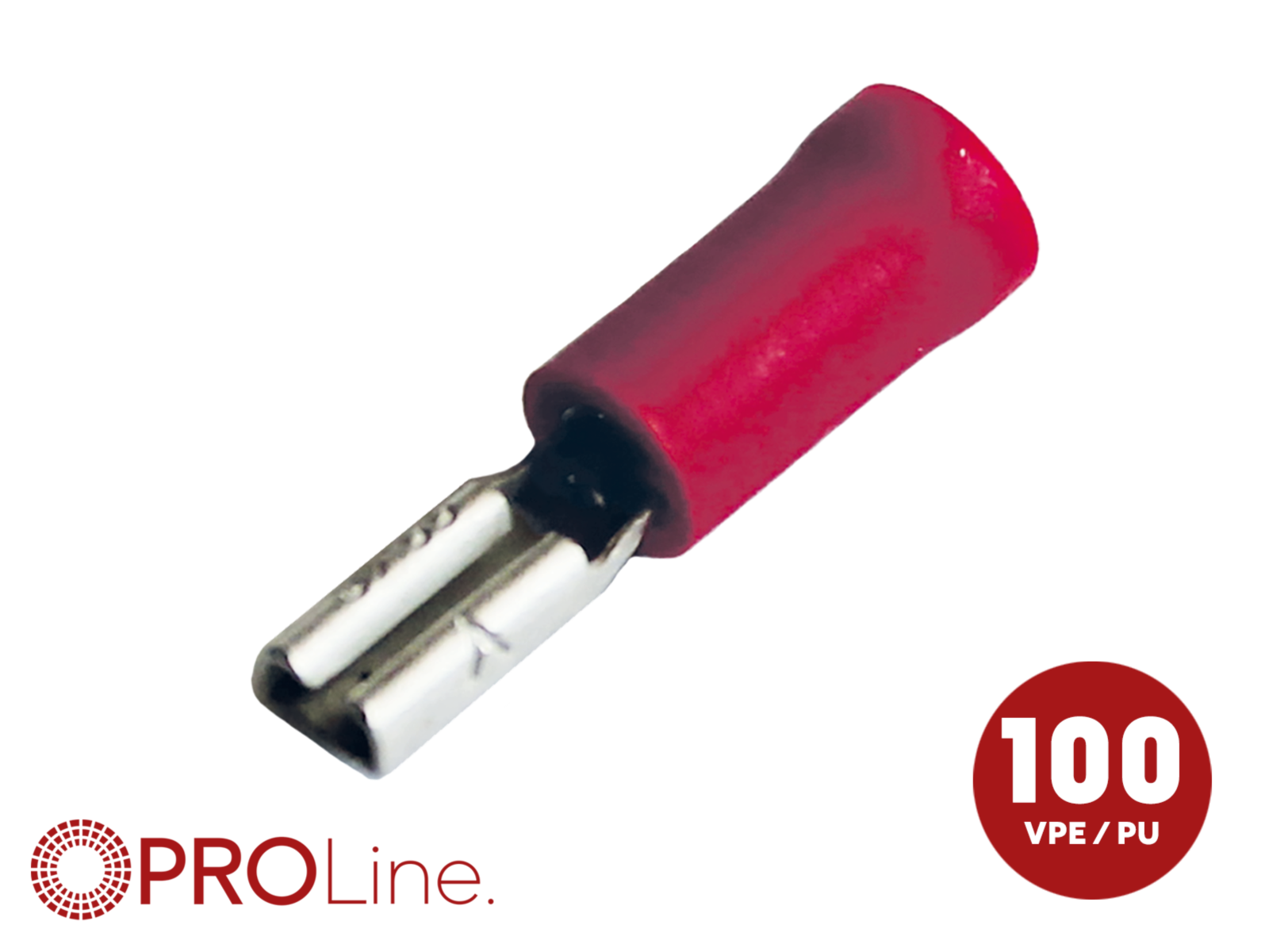 Flachsteckhülse(f) 0,5mm²-1,5mm²/2,8mm rot EE 100 Stück