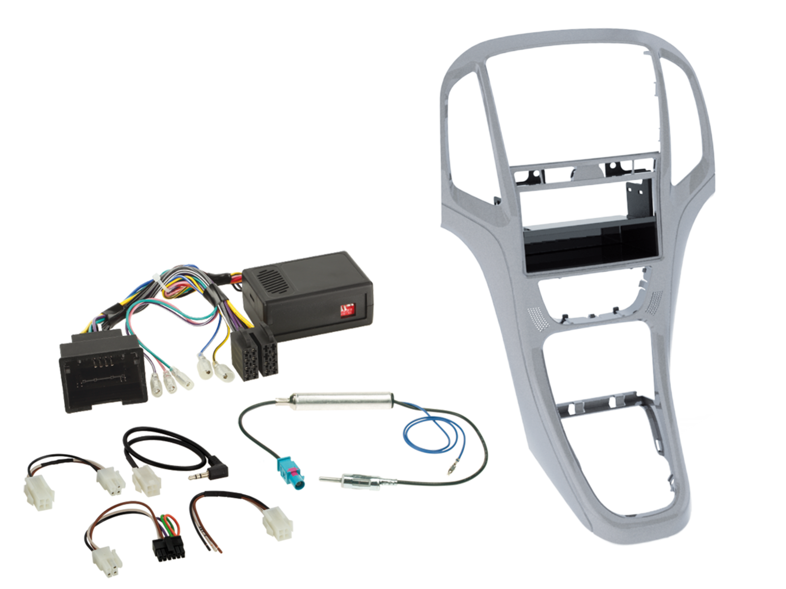 2-DIN Kit mit Fach Opel Astra J 2009-2018 silber LFB