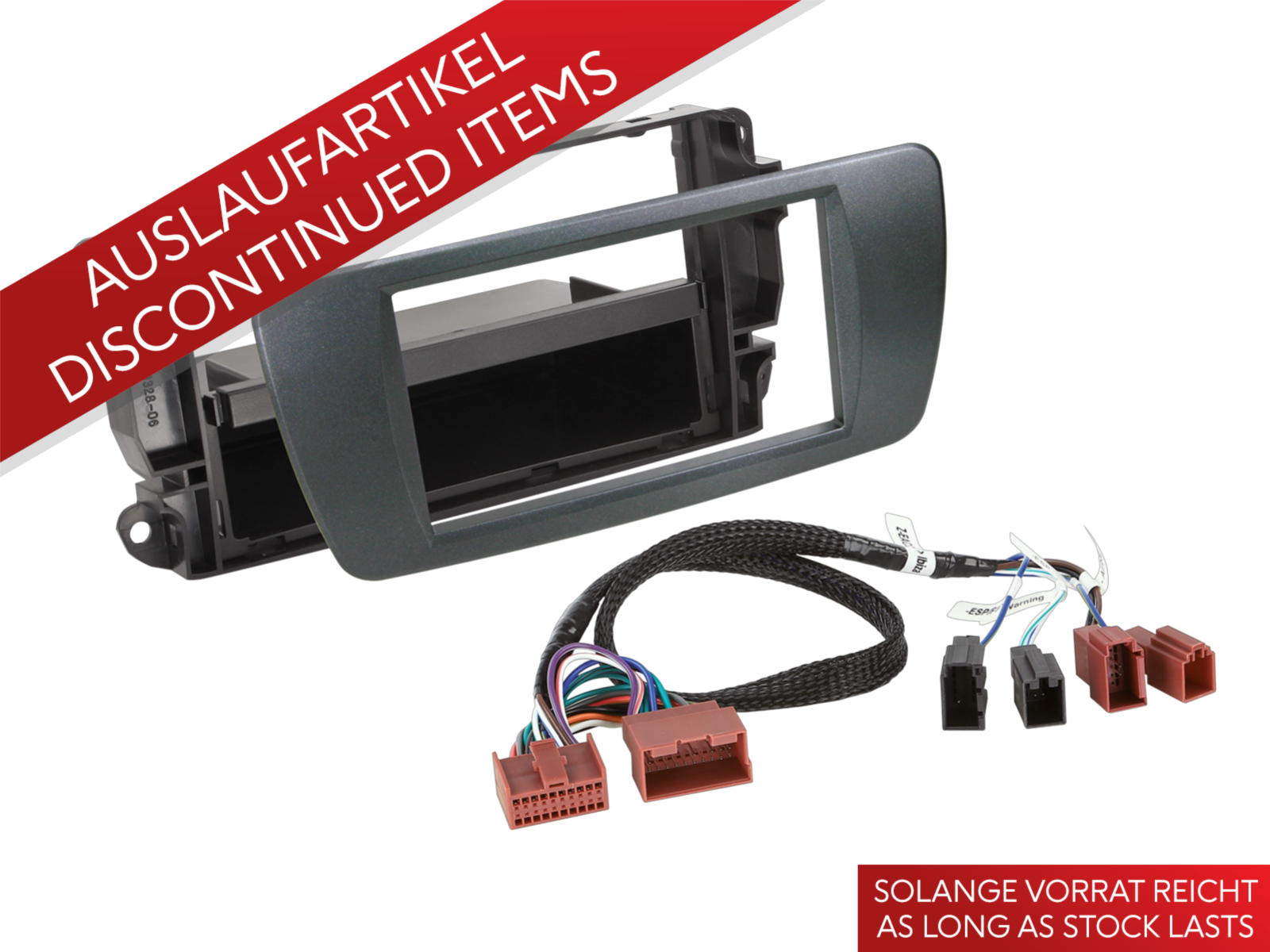 2-DIN Radioblende mit Fach Seat Ibiza galway grau/Kabelsatz