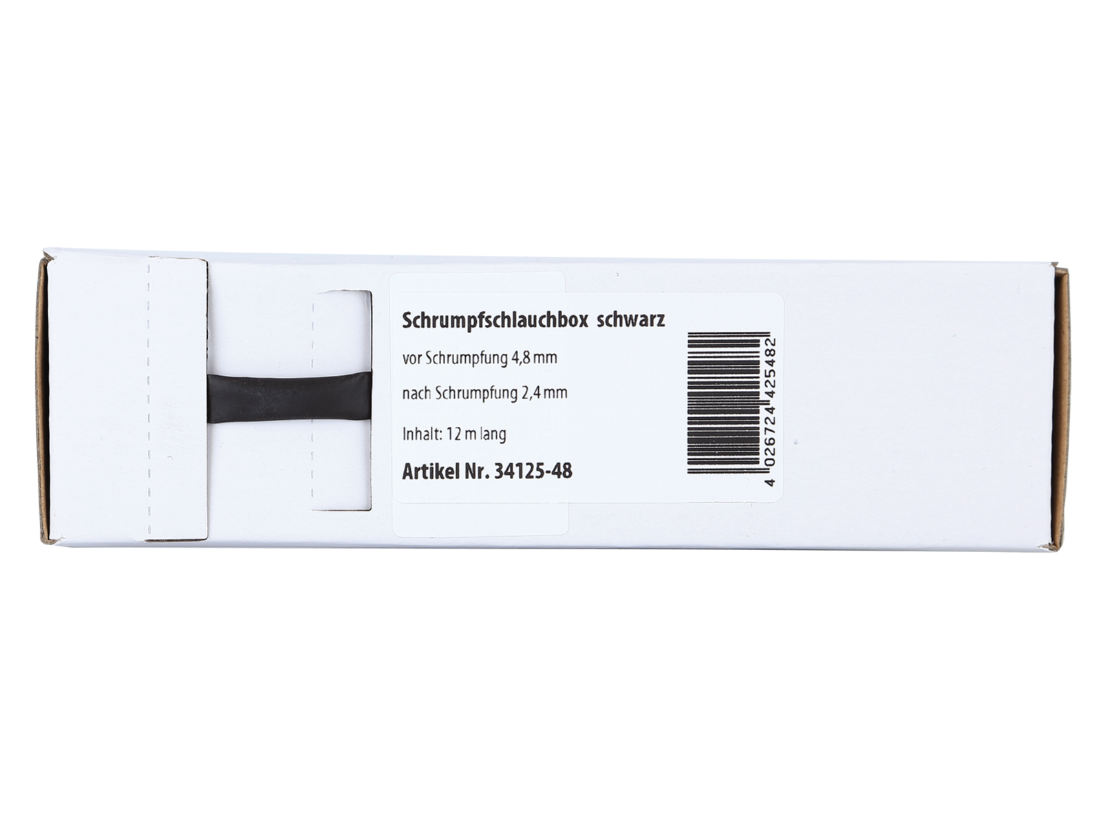 Schrumpfschlauch schwarz Ø 4,8 mm/ Länge: 12 m