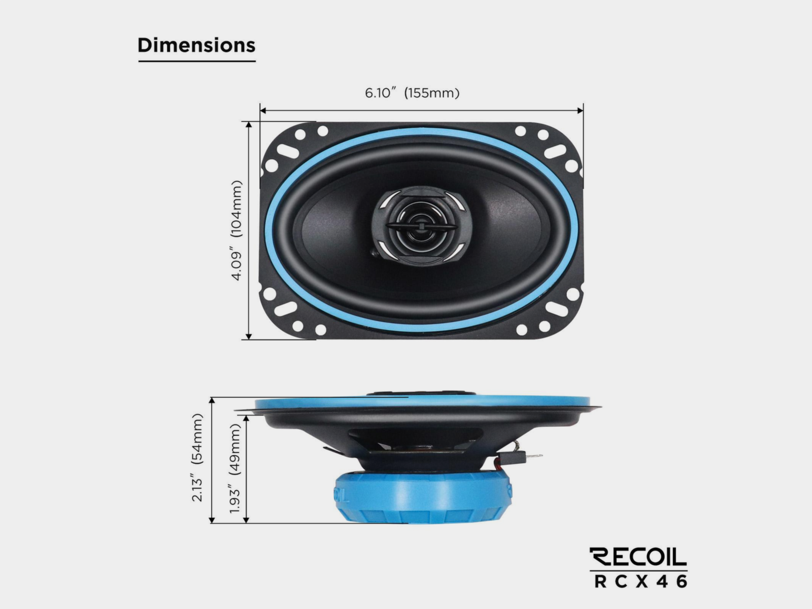 Lautsprecher Coaxial Recoil Echo 2-Wege 4x6 Zoll/25W RMS