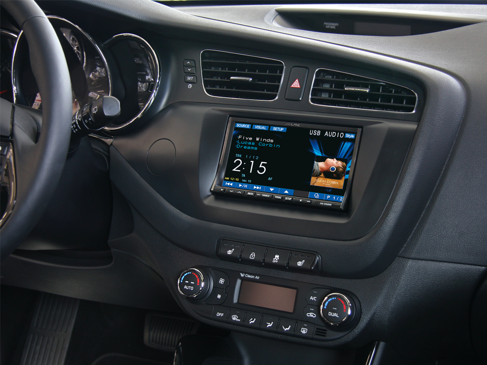 2-DIN Radioblende Kia Cee'd/ProCeed 2012-2018 schwarz LHD