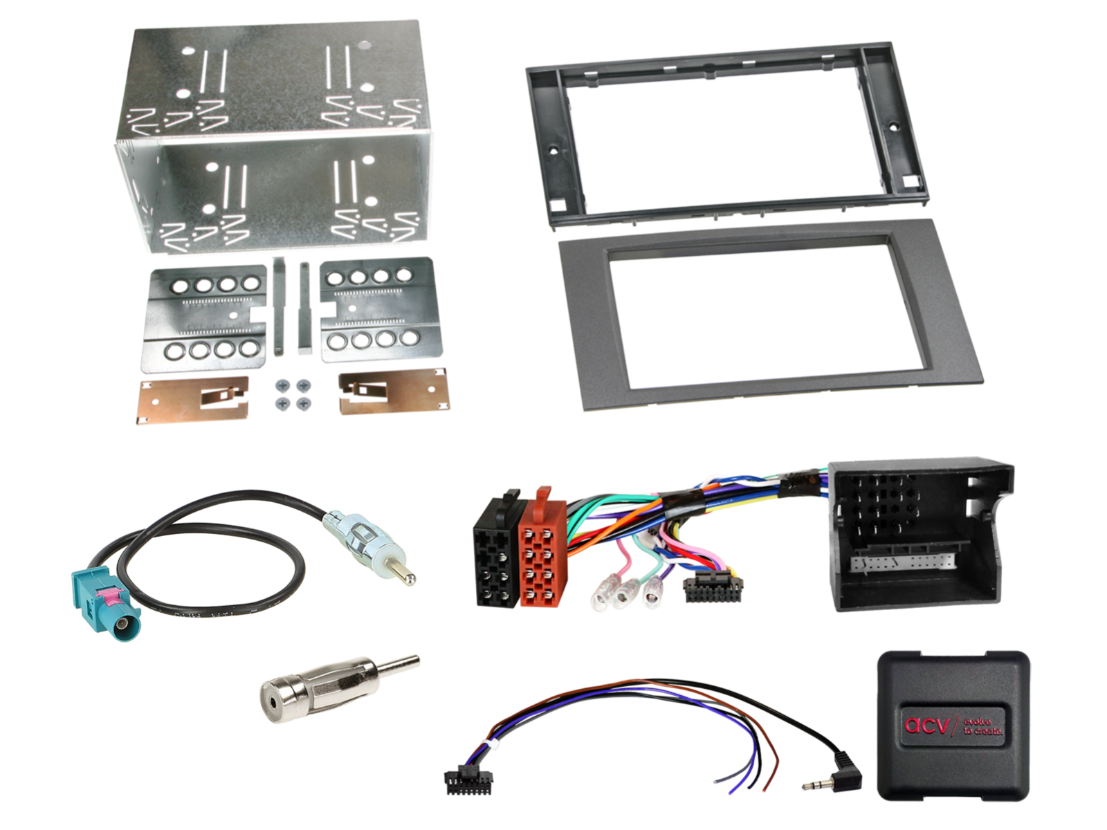 2-DIN Kit Ford Fahrzeuge anthrazit LFB/CAN-Bus/Antenne