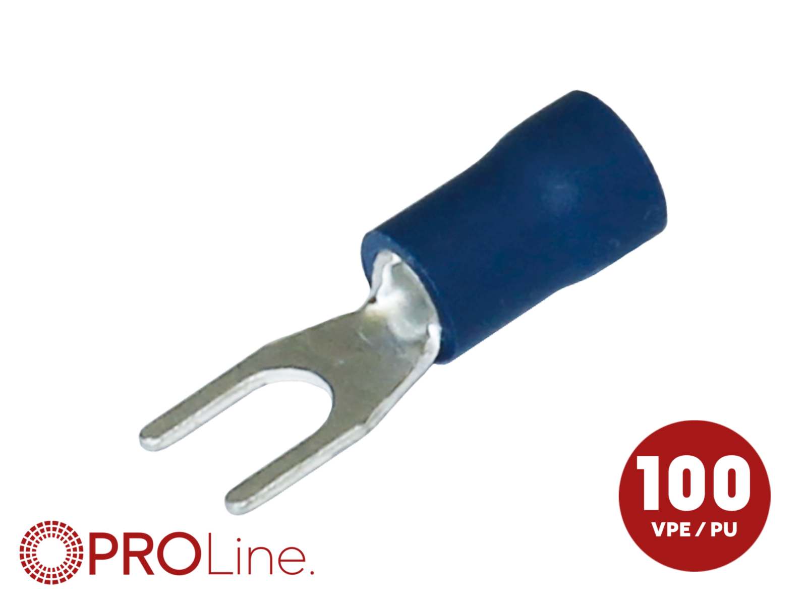 Gabelkabelschuh 1,5mm²-2,5mm²/4,4mm blau S 100 Stück