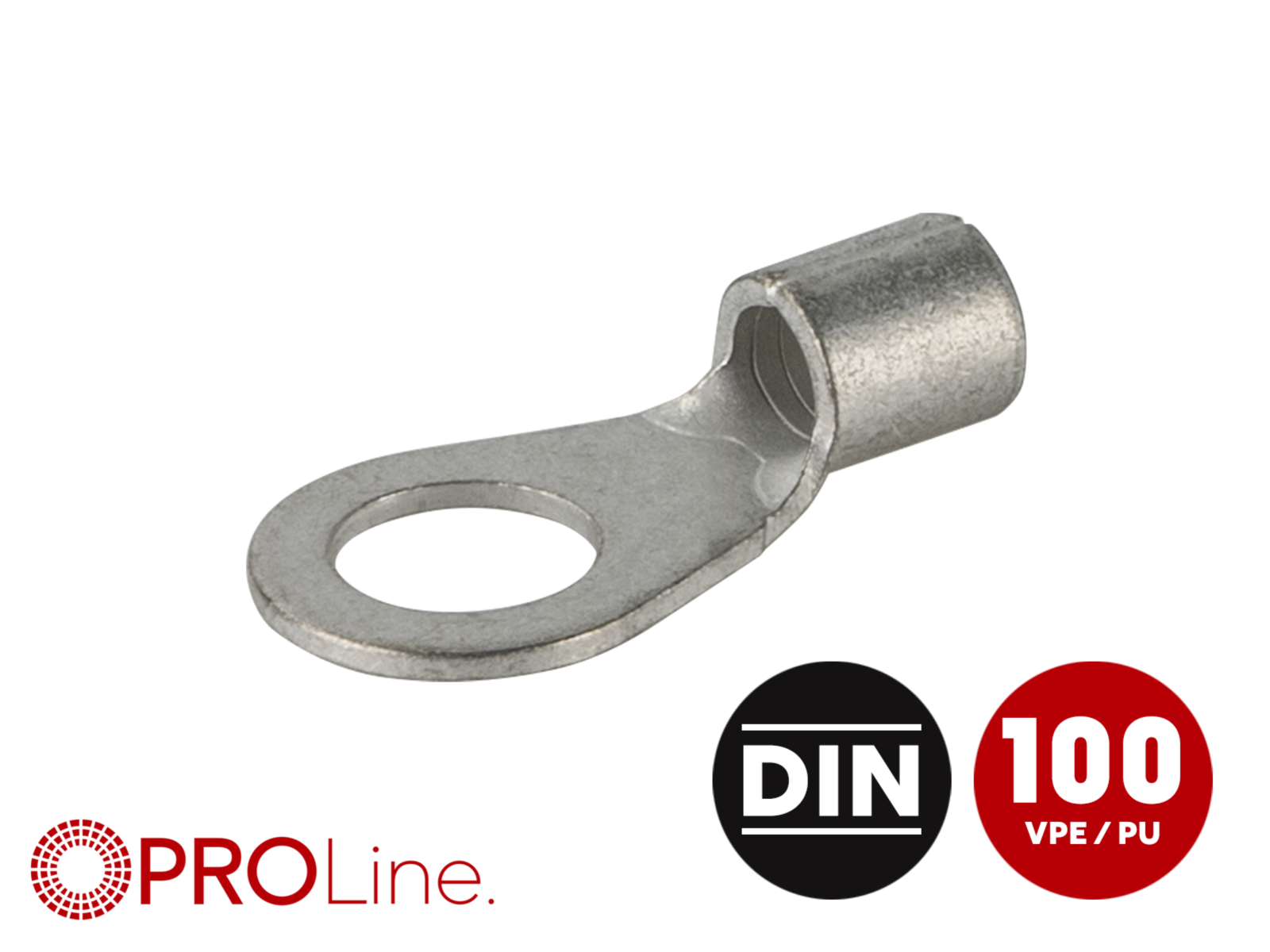 Ringkabelschuh 10mm²/8,4mm M8 unisoliert 100 Stück